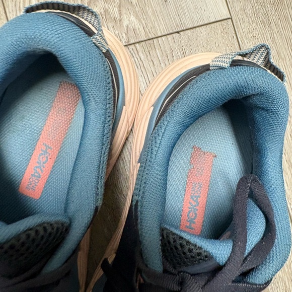 Hoka One One Women's Dark Blue and Peach Athletic Shoes - Picture 5 of 15